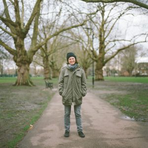 Portrait of Alex in London Fields, London - taken with a Hasselblad medium-format film camera