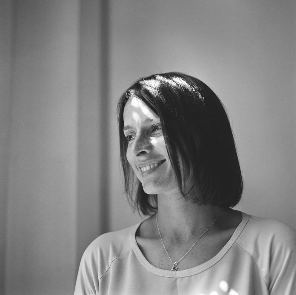 Headshot in black and white using a Hasselblad medium format film camera