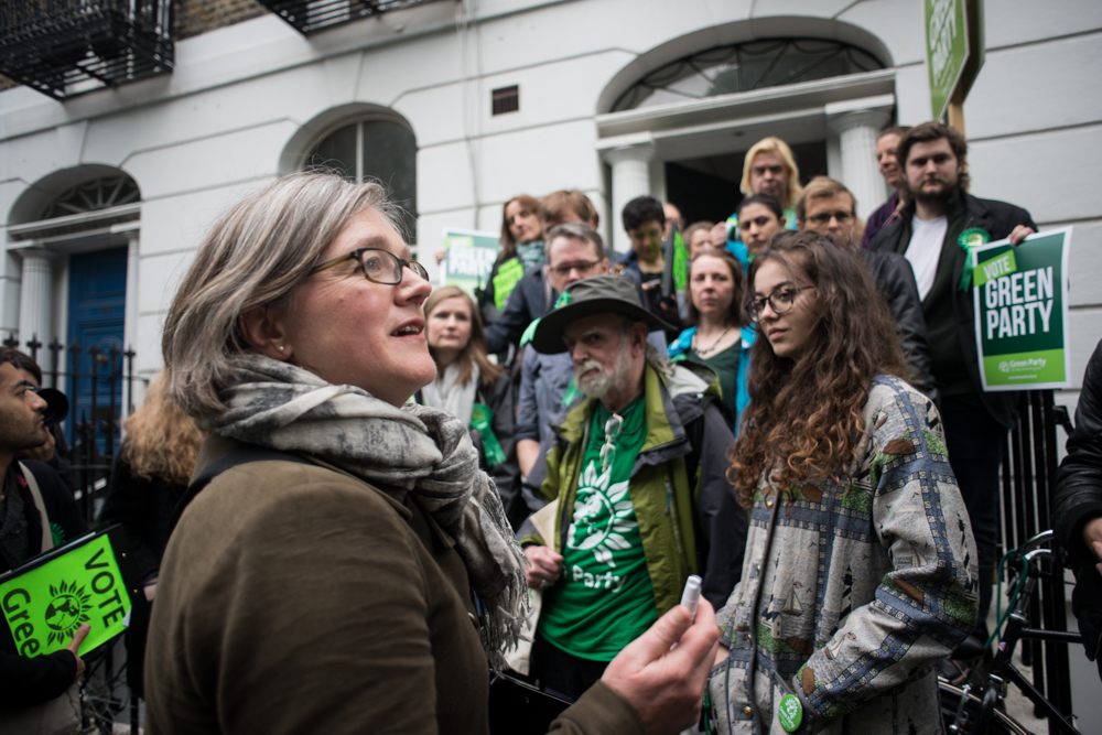 London Assembly Member Caroline Russell at her home in Highbury, getting ready to canvas the local area