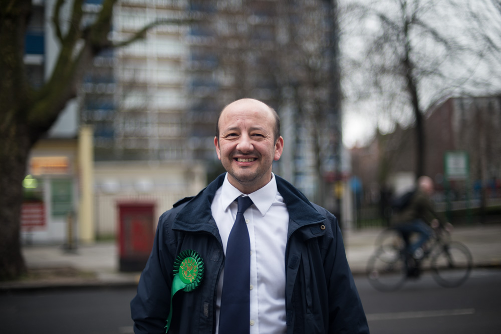 Charlie Kiss, Green Party Candidate for Islington South & Finsbury, Portrait taken in Clerkenwell
